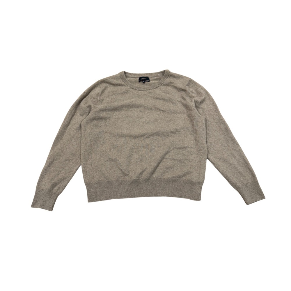 Quince Mongolian Cashmere Crewneck Sweater Teak Brown Tan Medium M Neutral Stapl